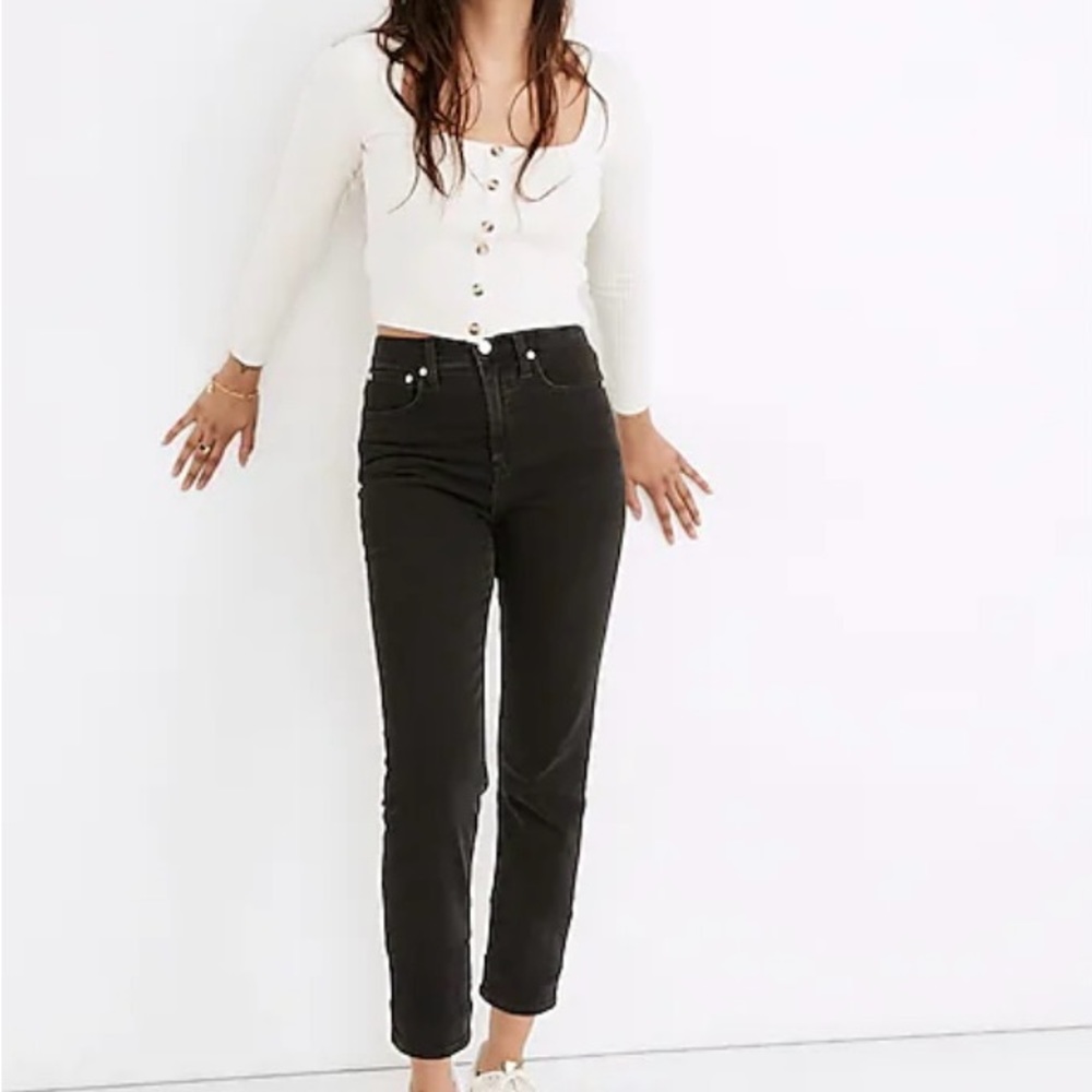 Madewell High Waisted Classic Straight Jean in Washed Black Size 27